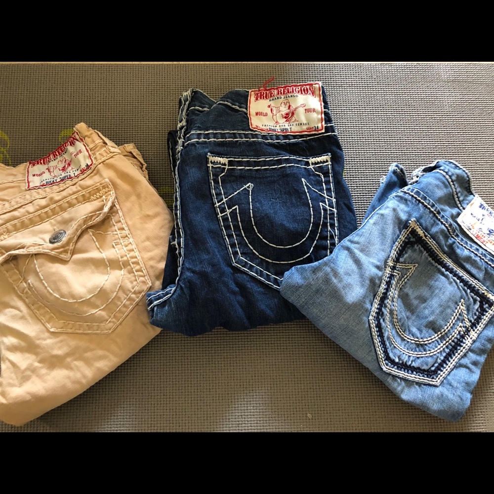 All 3 men True Religion Jeans